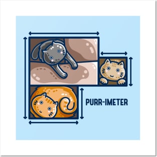 Purr-imeter Maths Cat Pun Posters and Art